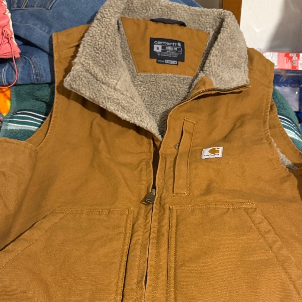 Carhartt Men's Brown Sherpa-Lined Vest